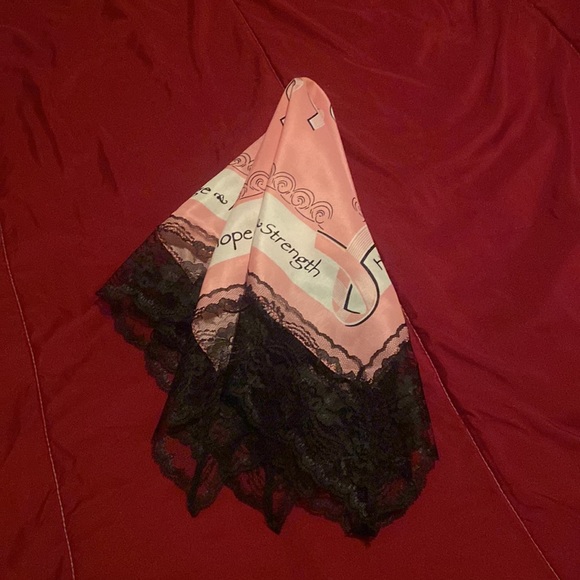 Light pink breast cancer awareness/support handmade handkerchief! - Picture 5 of 5